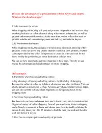 Marketing Discuss the advantages