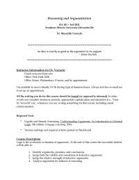 Reasoning and Argumentation RA 101