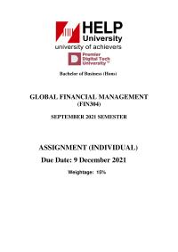 GLOBAL FINANCIAL MANAGEMENT