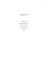 Chi-Square (χ2) Test