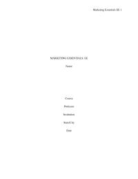 Marketing Marketing Essentials EE