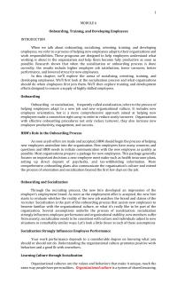 Onboarding, Training, and Developing Employees