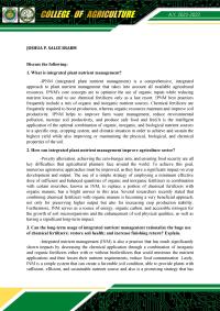 What Is Integrated Plant Nutrient Management?