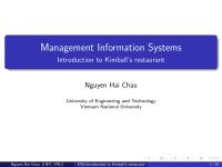 Introduction to Kimball’s restaurant