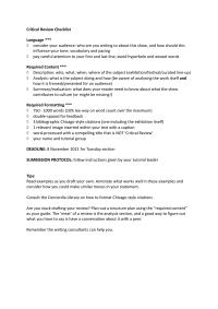 Critical Critical Review Checklist