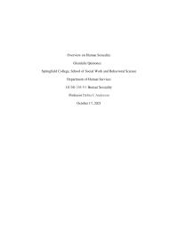 Overview On Human Sexuality