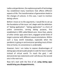 Harmful dating apps