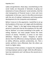 Disclose salary