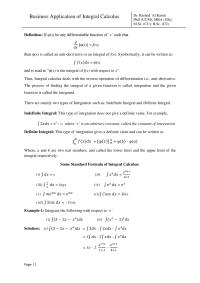 Business Application of Integral Calculus