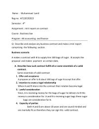 Mini report on contract