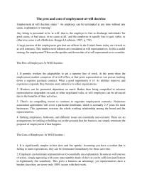 The pros and cons of employment-at-will doctrine