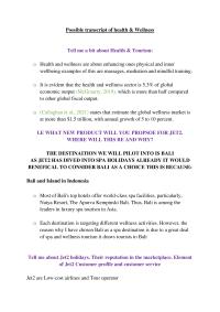 Health and wellness tourism