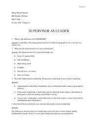Chapter 02-supervisor as leader