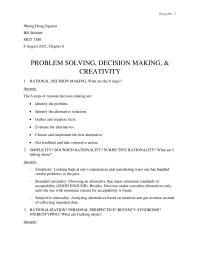 Problem Solving, Decision Making, & Creativity