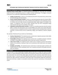 OPTIMIZING AND CONTROLLING PROCESSES THROUGH STATISTICAL PROCESS CONTROL
