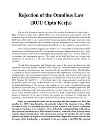 Rejection of the Omnibus Law