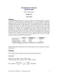 Introduction to Finance BUSFIN 1030
