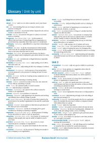 Glossary | Unit by unit