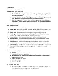 Human Rights:  Introduction, Characteristics & Treaties