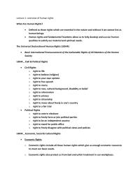 Lecture 1- overview of human rights