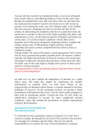DETERMINANTS OF DEMAND