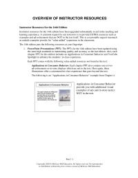 Marketing Case Homework Overview Instructor Resources Instructor Resources For The 14th Edition Instructor Resources For