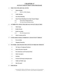 Marketing Chapter 17 Homework Perceived Risk 32 Shopping Orientation Instore And Online Influences Brand Choices 41