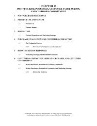 Marketing Chapter 18 Homework Strategy And Dissatisfied Consumers Customer Satisfaction Repeat Purchases And Customer Commitment 61