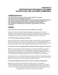 Marketing Chapter 18e Homework What Determines Satisfaction For Online Retailers Four Dimensions Have Been Identified Follows