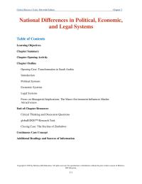 International Business Chapter 2 Homework United&nbsp;This chapter focuses on the different political, economic, and legal systems that are influential in