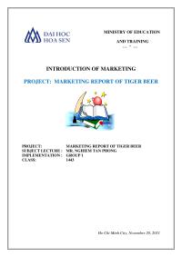 Project : Marketing Report Of Tiger Beer