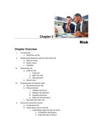 Finance Chapter 3 Homework Default Risk Premium Maturity Risk Premium None The Above One Source Risk