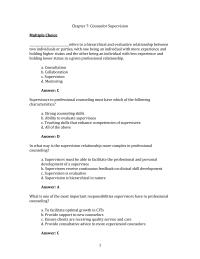 Counseling Chapter 7 1 Structured Guidance Supervisee The Form Didactic Andor Experiential Activities What Aspect Supervision