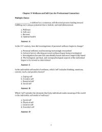 Counseling Chapter 9 1 Which The Following Not Characteristic Burnout Among Helping Professionals Physical Exhaustion Emotional