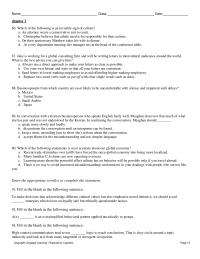 Business Communication Chapter 3d 2 Cogneropage 16 name class date&nbsp;Which of the following is an invisible sign of culture