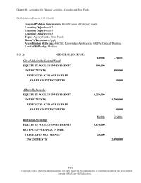Accounting Chapter 8 Homework Investments Are Reported Fair Value There Needs Indication as Whether Investments Are Being