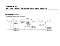 Accounting Chapter 3 Homework The ending balance sheet balances are calculated in row 22 of the spreadsheet