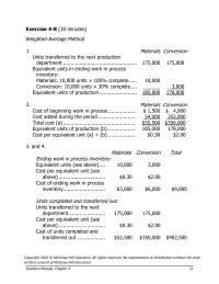 Accounting Chapter 4 Homework Problem 45 Minutes weighted average Method 1 Equivalent Units Production materials Conversion transferred Next Department
