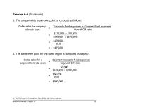 Accounting Chapter 6 Homework The break-even point for the South region is computed as follows