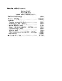 Accounting Chapter 9 Homework Note that the report does not include revenue or net operating income because