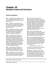 Accounting Chapter 10 Homework Poor Quality Materials Would not Ordinarily Affect The Labor Rate Variance Overhead Applied