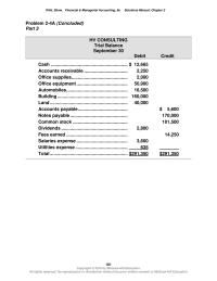 Accounting Chapter 2 Homework Stock owner Investment Exchange For Stock bland cash notes Payable purchased Land With