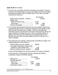 Accounting Chapter 13 Homework Assuming Direct Labor Fixed Cost The Contribution Margin Per Unit For each Product