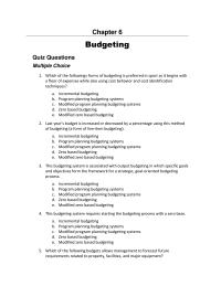 Accounting Chapter 6 1 The Budget Stable And Change Gradualb The Approach Encourages Managers Spend The