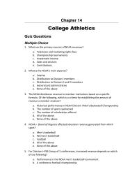 Accounting Chapter 14 1 They Know Someone The Athletic Department Know Something about The Department And They