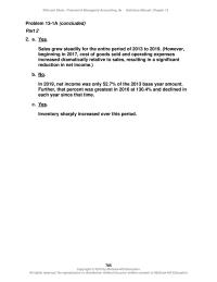 Accounting Chapter 13 Homework However, beginning in 2017, cost of goods sold and operating expenses