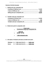 Accounting Chapter 18 Homework Note That Although Company As Fixed Costs Are Higher Its Increase Income