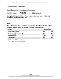 Accounting Chapter 18 Homework Predicted Sales Price Per Unit&nbsp; Predicted Variable Costs Per