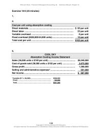 Accounting Chapter 19 Homework Wild And Shaw Financial Amp Managerial Accounting solutions Manual Exercise&nbsp;