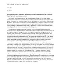 Training Methods Case Study